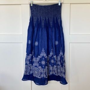 Lapis One Size Blue Midi Skirt